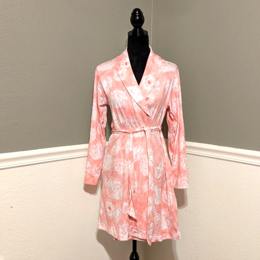 Charter clue intimates pink and white floral robe size xs